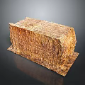 Natural Scenic Landscape With Rough Textured Block On Dark Shiny Background