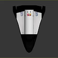White and Black Space Shuttle Model Featuring Streamlined Design Colorful Logos and Aerodynamic Wings 3d model