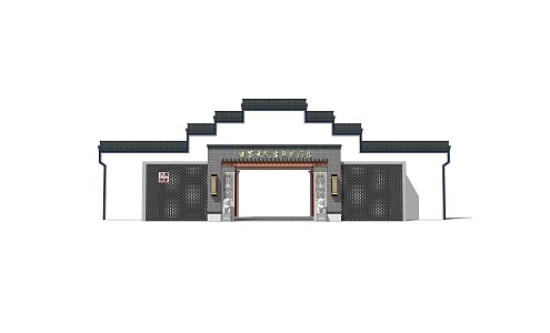 New Chinese-style Gate Entrance 3d model