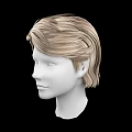 Detailed Realistic Game Movie Character Blonde Hairstyle 3D Model on Black Background