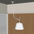Modern Wall Lamp With Metal Arm And White Shade On Wooden Panel Wall