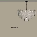 Elegant Poliform Chandelier With Transparent Leaf Shaped Glass Elements In Modern Home