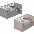 Two Simple Kids Beds with Guardrails Storage Drawers and Different Colors