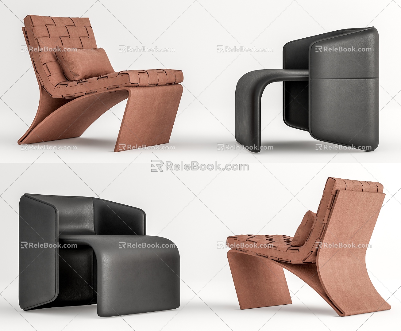 Minotti leather lounge chair SU model model