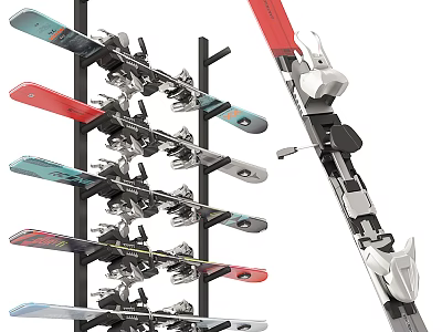 Sturdy Ski Storage Rack For Efficiently Organizing Multiple Skis As Sporting Equipment 3d model