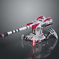 Turret Turntable Railgun Sci-fi Tower Defense Game Tower Defense Sci-fi Turret Game Turret Game Battery 3d model