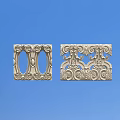Two Elegant Ornate Carved Decorative Panels With Intricate Floral Scroll Patterns