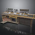 Industrial Equipment System With Metal Pipes Frame And Platform Structure