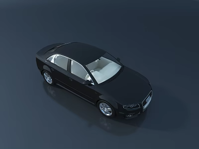 Black Modern Sedan Car With Sleek Design Clear Windows And Silver Wheels 3d model