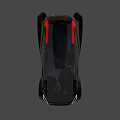 Black Compact Car With Red Accent Modern Sleek Futuristic Exterior Design