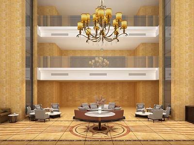 European-style lobby lobby 3d model