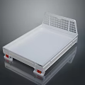 White Truck Bed With Mesh Tailgate Textured Surface And Red Reflectors 3d model