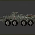 Green Wheeled Military Tank With Mounted Machine Gun Radio Antenna And Metallic Surface