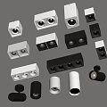 Black And White Downlights And Spotlights In Various Styles For Home Ceiling