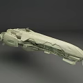 Light Gray Sci Fi Spaceship 3D Model With Streamlined Design And Detailed Mechanical Structure 3d model