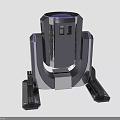 Modern Futuristic Furniture Design With Purple Cylindrical Top And Gray Bracket Base