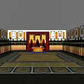 Sacred Religious Temple Interior With Buddha Statues Ornate Walls And Decorative Carpets