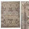 Traditional Square Rug With Intricate Geometric Patterns And Neutral Tones Design