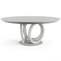 Modern Round Coffee Table With Marble Top And Geometric Metal Ring Base Design
