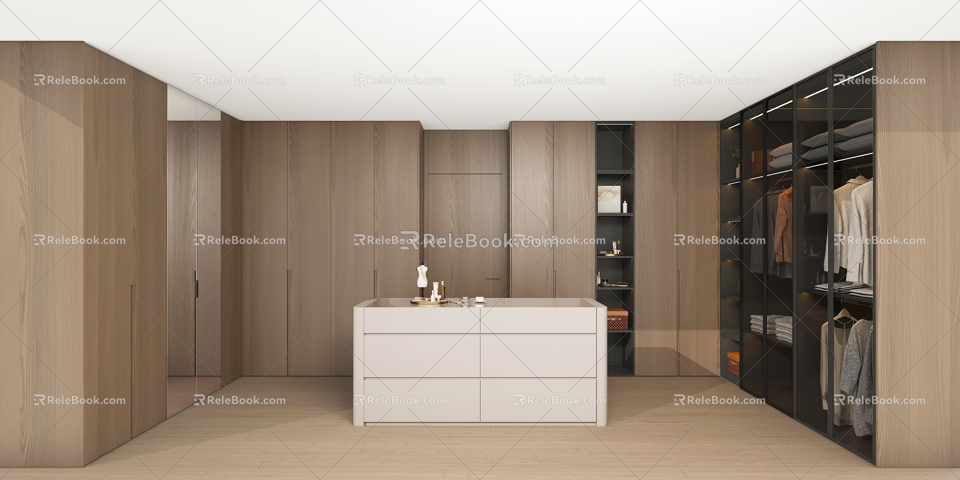 Modern Italian Master Bedroom Cloakroom 3d model