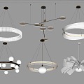 Modern lamp combination multi-head chandelier decorative chandelier glass chandelier ring chandelier art chandelier 3d model