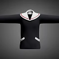 Black Jacket With White Sailor Collar Red Trim And White Pockets 3d model