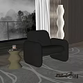 POLIFORM Leisure Chair Single Sofa Side Floor Lamp 3d model