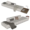 Modern Multiplayer Sofa Module Sofa Combination Three-Seat Sofa Living Room Sofa 3d model