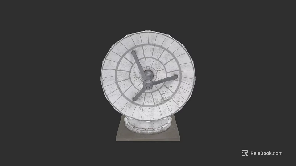 Public Sundial Facility Featuring Circular Design Scales And Pointer Base 3d model 