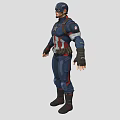 Game Movie Character Captain America in Blue Red White Uniform With Chest Star and Helmet