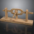 Handmade Wooden Mechanical Equipment With Vertical Posts Circular Frame And Base