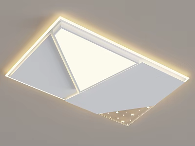 Modern Geometric Ceiling Light With Sleek Frame And Soft LED Illumination 3d model