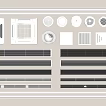 Various Types of Air Conditioner Vents in White and Black Decorative Design