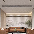 Modern Luxury Sales Office Interior Design With Warm Wood Paneling And Illuminated Display Shelves