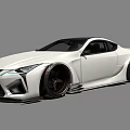 White Modified Lexus Sports Car With Wide Body And Black Wheels