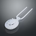 White Elegant Pendant Necklace With Delicate Chain And Intricate Design