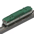 Green and White Model Train on Railway Tracks with Round Windows and Locomotive Design