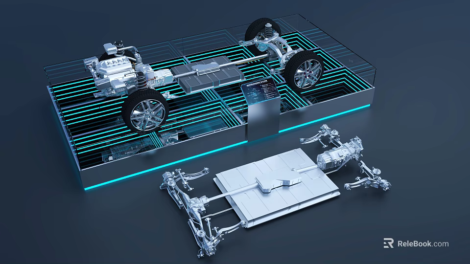 Automotive Chassis Platform Design With Battery Motor And Suspension Components 3d model 