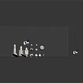 Space Themed Collection With Blue White Design Including Rockets Satellites Planet Models And Space Background