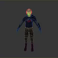 3D Render Mythical Creature Character in Black Armored Suit With Red Chest Logo and Helmet