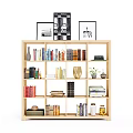 Modern Bookshelf Solid Wood Bookshelf 3d model