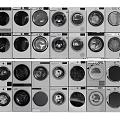 Different Washing Machine Models Arranged In Rows For Display Collection 3d model
