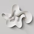 White Modern Wall Decor With Unique Flowing Lines And Minimalist Design 3d model