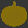 Fresh Ripe Orange Pumpkin with Green Stem and Smooth Ribbed Surface