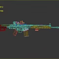 Modern Tactical Rifle with Scope Magazine Green Stock and Barrel