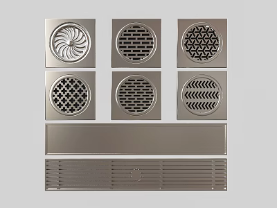 Floor drain bathroom small pieces 3d model