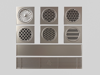 Floor drain bathroom small pieces 3d model