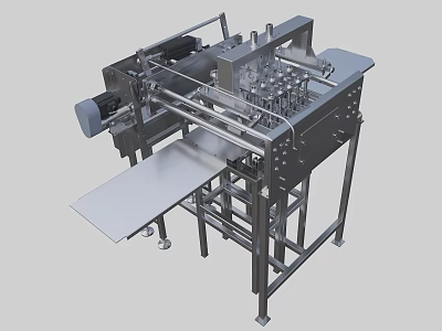 Heavy Duty Stainless Steel Industrial Equipment With Automated Conveyor Belt And Mechanical Frame 3d model