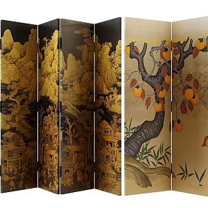 new chinese style screen 3d model