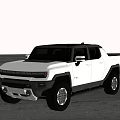 Modern White Pickup Truck With Black Accents On Sandy Terrain And Large Wheels